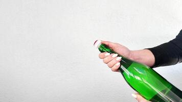 Woman Holding Bottle of Wine video