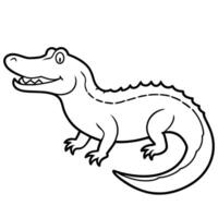 Alligator line art design ,graphic resource vector