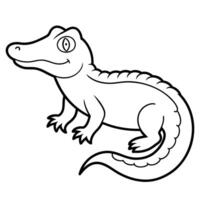 Alligator line art design ,graphic resource vector