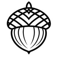 Acorn line art design vector