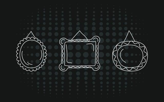 Set simple linear frames, background. Doodle, hand drawn collection of vertical blank templates for text decoration. Congratulatory or wedding frames. layouts, space for text, photos.