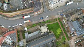 Aerial View of Central Rugby City of England United Kingdom. April 8th, 2024 video