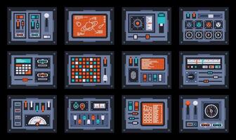 Control panels from space ship or science station vector