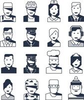 Portraits of people of different professions vector