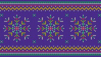 Knitted pattern with jumping deer and Christmas trees. Knit nordic ornament with reindeer and fir. vector