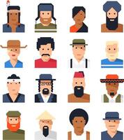 Avatar portrait of people of various races and nationalities vector