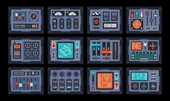 Control panels set. Devices from the control room vector