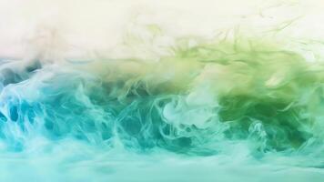 Ethereal 4K featuring swirling smoke in hues of cool blues and greens, creating a serene motion background video