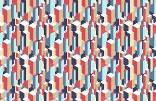 Geometric seamless pattern of 3d blocks vector