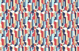 Geometric seamless pattern of 3d blocks vector