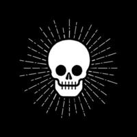 Skull icon with sunburst vector