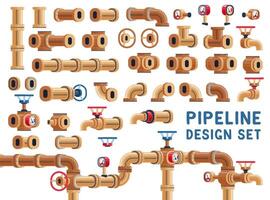 Set for pipeline design vector