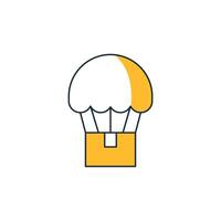 box with parachute on top vector