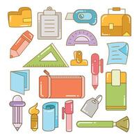 school supplies set illustration vector