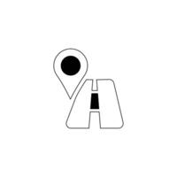 icon of simple forms of point of location vector