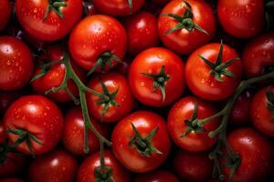 red tomatoes background. Group of tomatoes. photo