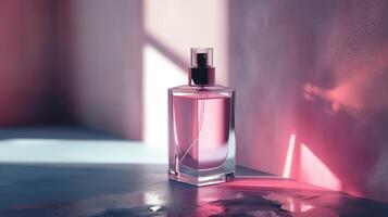 Dreamy Perfume Bottle with Soft Focus. Gentle Glow. photo