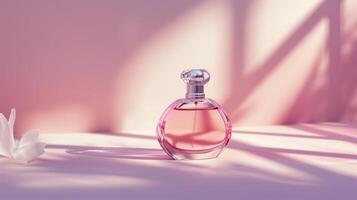 Dreamy Perfume Bottle with Soft Focus. Gentle Glow. photo