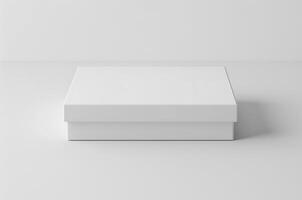 Bosquejo blanco caja frente vista, 3d caja foto