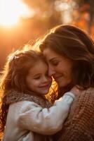 un mujer y un pequeño niña ,tenencia y jugando con su hija , de la madre día foto