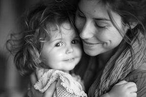 A woman and a little girl ,holding and playing with her daughter , Mother's day photo