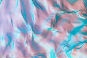 Mesmerizing abstract holographic background with fluid, liquid texture. Ideal for modern design projects, wallpapers, creative backdrops. Color gradient, y2k style, 2000s. Iridescent surface. 3D. photo