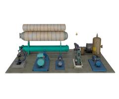 3d rendering composition set of industrial machines photo