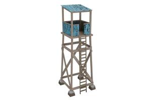 3d rendering wooden watchtower with ladder photo