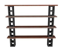 3d rendering industrial bookcase shelf photo