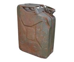 rusty gasoline can isolated on transparent background photo