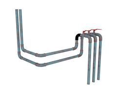 3d rendering pipe system with valves photo