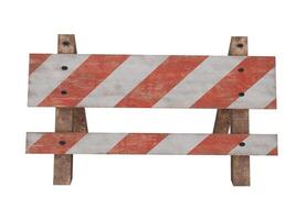 3d render of wooden road barricade photo