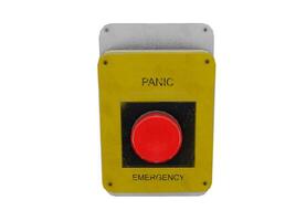 3d rendering red alarm button photo