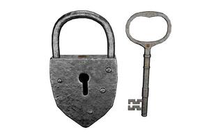 3d rendering old lock and key photo