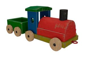 3d render wooden train toy photo