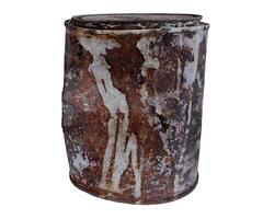 3d rendering rusty metal can photo