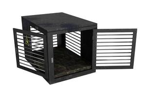 3d rendering black dog cage photo