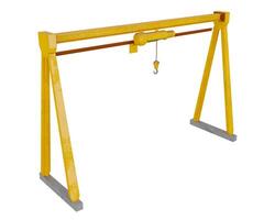 3d rendering industrial gantry crane isolated on transparent background photo