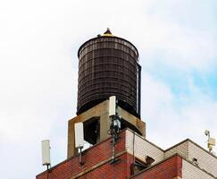 Typical water tank of New York City photo