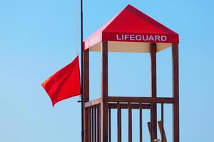 Lifeguard tower on the beach photo