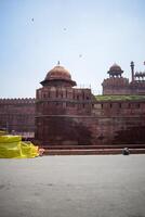 Architectural details of Lal Qila - Red Fort situated in Old Delhi, India, View inside Delhi Red Fort the famous Indian landmarks photo