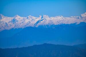 Very high peak of Nainital, India, the mountain range which is visible in this picture is Himalayan Range, Beauty of mountain at Nainital in Uttarakhand, India photo