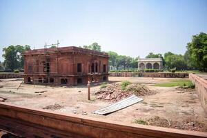 Architectural details of Lal Qila - Red Fort situated in Old Delhi, India, View inside Delhi Red Fort the famous Indian landmarks photo