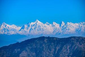 Very high peak of Nainital, India, the mountain range which is visible in this picture is Himalayan Range, Beauty of mountain at Nainital in Uttarakhand, India photo