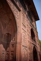 Architectural details of Lal Qila - Red Fort situated in Old Delhi, India, View inside Delhi Red Fort the famous Indian landmarks photo