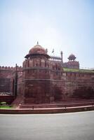 Architectural details of Lal Qila - Red Fort situated in Old Delhi, India, View inside Delhi Red Fort the famous Indian landmarks photo