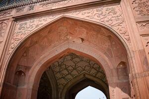 Architectural details of Lal Qila - Red Fort situated in Old Delhi, India, View inside Delhi Red Fort the famous Indian landmarks photo