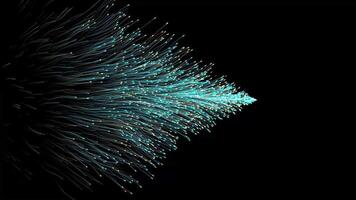 optisch Ballaststoff schnelle Geschwindigkeit Daten Transfer ai Netzwerk abstrakt Partikel video