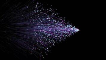 optical fiber High-Speed data transfer AI network Abstract particles video