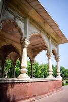 Architectural details of Lal Qila - Red Fort situated in Old Delhi, India, View inside Delhi Red Fort the famous Indian landmarks photo